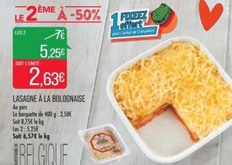 Match Lasagne à La Bolognaise offre