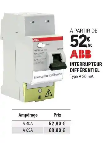 E.Leclerc Brico Interrupteur différentiel offre