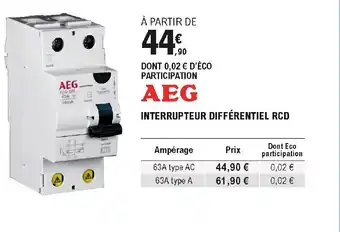 E.Leclerc Brico Interrupteur différentiel RCD offre