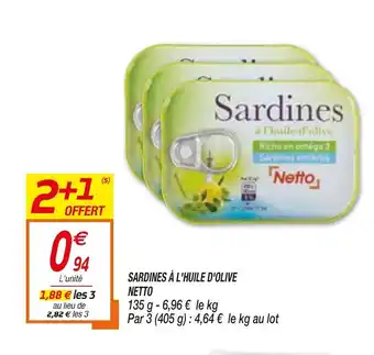 Netto Sardines à l'Huile d'Olive Netto offre