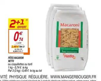Netto Pâtes Macaroni Netto offre