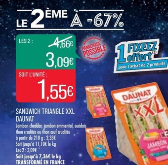 Match Daunat Sandwich Triangle XXL offre