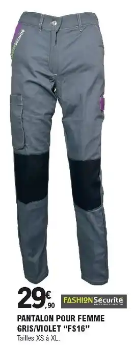 E.Leclerc Brico Pantalon pour femme gris/violet offre