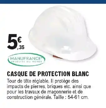 E.Leclerc Brico Casque de protection blanc offre