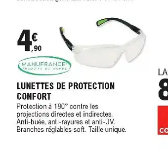 E.Leclerc Brico Lunettes de protection confort offre