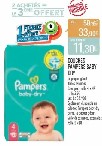Match Pampers Couches Baby Dry offre