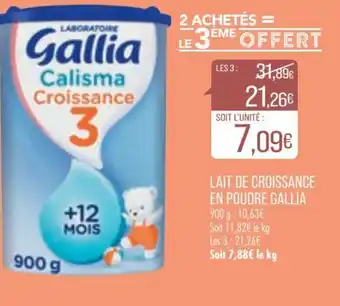 Match Lait de Croissance en Poudre Gallia offre