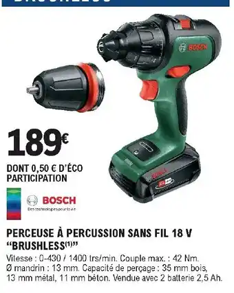E.Leclerc Brico Perceuse à percussion sans fil 18 V offre