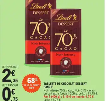 E.Leclerc Lindt Tablette de Chocolat Dessert offre