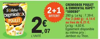 E.Leclerc Sodebo Cremiobox Poulet & Emmental Râpé offre