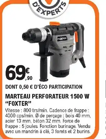 E.Leclerc Brico Marteau perforateur 1500 W offre