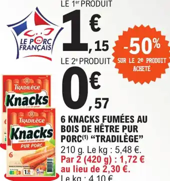 6 Knacks FumĂ©es Au Bois De HĂȘtre Pur Porc TradilĂšge