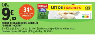 Morue Dessalée Crue Surgelée Gimbert Océan