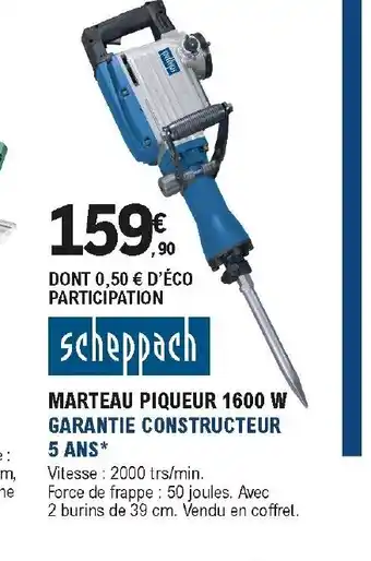 E.Leclerc Brico Marteau piqueur 1600 W offre