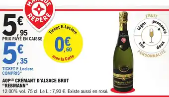 E.Leclerc Rebman AOP Crémant D'Alsace Brut offre