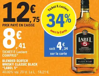 E.Leclerc Label 5 Blended Scotch Whisky Classic Black offre