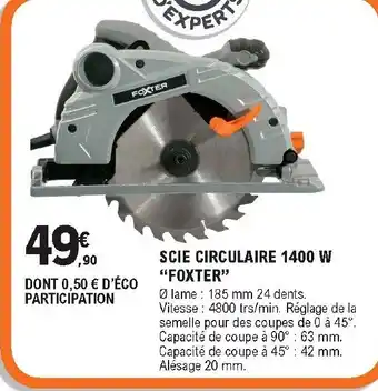 E.Leclerc Brico Scie circulaire 1400 W offre