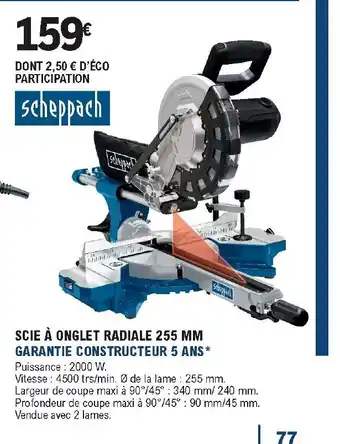 E.Leclerc Brico Scie à onglet radiale 255 MM offre