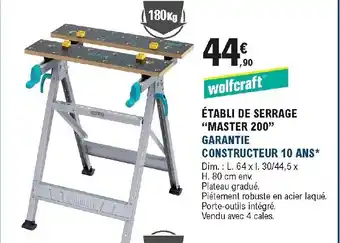 Établi de serrage