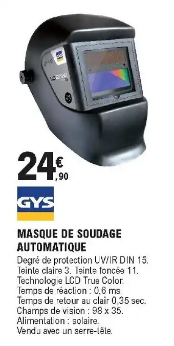 E.Leclerc Brico Masque de soudge automatique offre