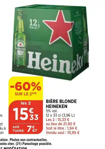 Bi1 Heineken Bière Blonde offre