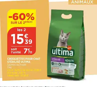 Bi1 Croquettes Pour Chat Stérilisé Ultima offre