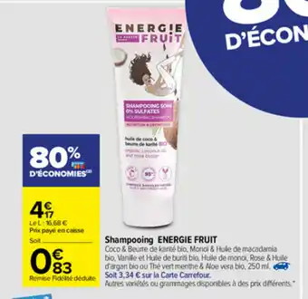 Carrefour Shampooing Energie Fruit offre