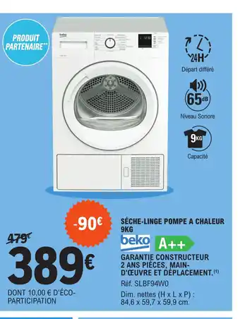 E.Leclerc Séche-Linge Pompe A Chaleur offre