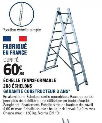 E.Leclerc Brico Échelle transformable offre