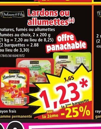 Norma Lardons Ou Allumettes offre