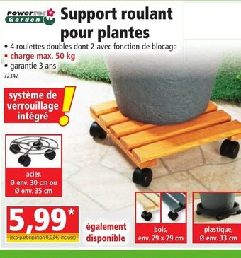 Norma Support Roulant Pour Plantes offre