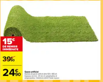 Carrefour Gazon artificiel offre