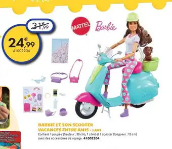 JouéClub Barbie Et Son Scooter Vacances Entre Amis offre