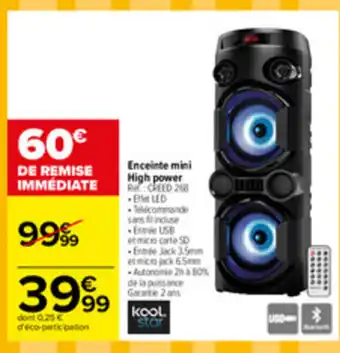 Carrefour Enceinte mini Hgh power offre