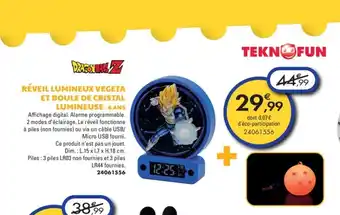 JouéClub Réveil Lumineux Vegeta Et Boule de Cristal offre