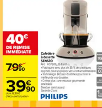 Carrefour Cafetière à dosette offre