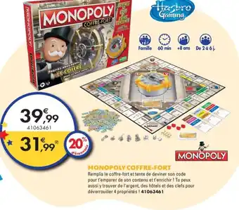 JouéClub Monopoly Coffre-Fort offre