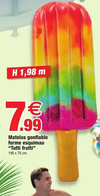 Bazarland Matelas gonflable forme esquimau "tutti frutti" offre