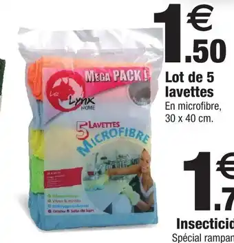 Bazarland Lot de 5 lavettes offre