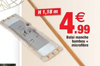 Bazarland Balai manche bambou + microfibre offre