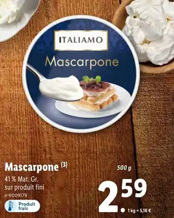 Lidl Mascarpone offre