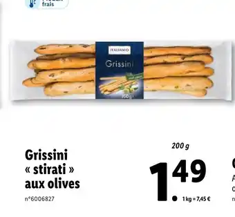 Lidl Grissini Stirati Aux Olives offre
