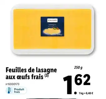 Lidl Feulles De Lasagbe Auxx oeufs Frais offre