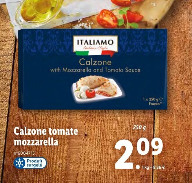 Promo Calzone Tomate Mozzarella chez Lidl