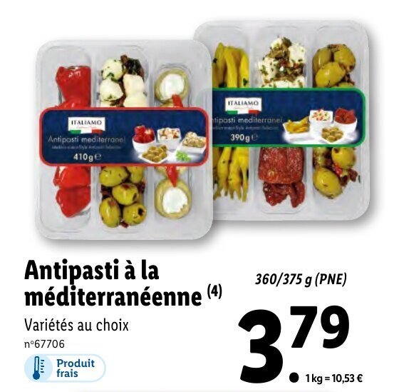 Promo Antipasti à La Méditerranéenne chez Lidl