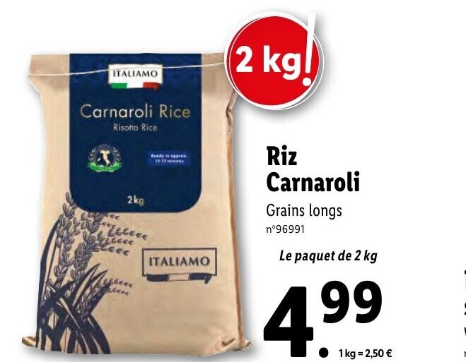 Promo Riz Carnaroli chez Lidl