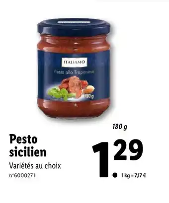 Lidl Pesto Sicilien offre