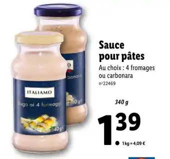 Lidl Sauce Pour Pates offre