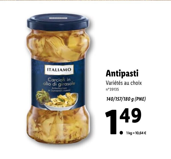 Promo Antipasti chez Lidl