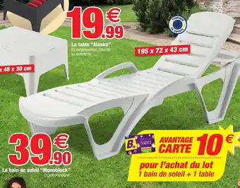 Bazarland La bain de soleil "monoblock" offre